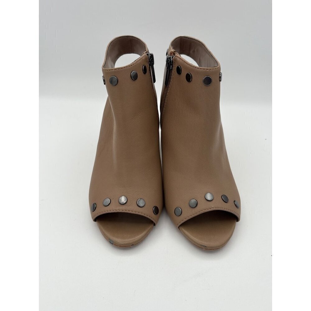 Women’s Vince Camuto Size 7.5 Taupe Wedge Heels with Heel & Toe Exposure w/ Silv